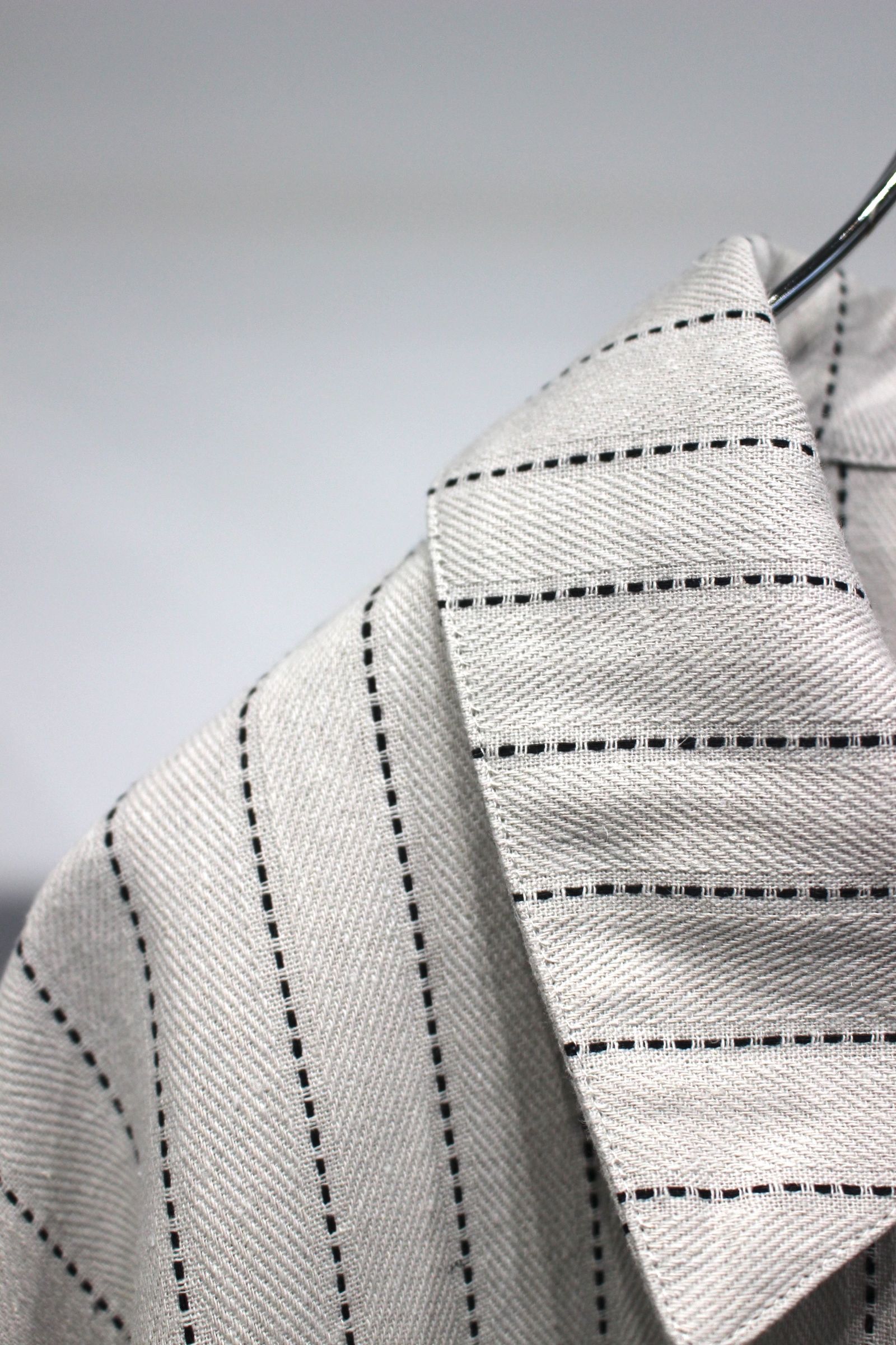 DOBBYSTRIPE / HERRINGBONE COVERALL JACKET | LIGHT GRAY | カバーオール
