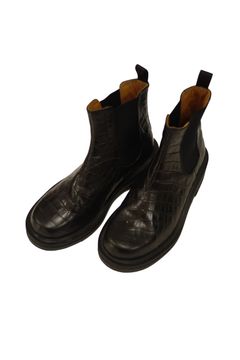 LEATHER SIDE GORE BOOTS/BLACK