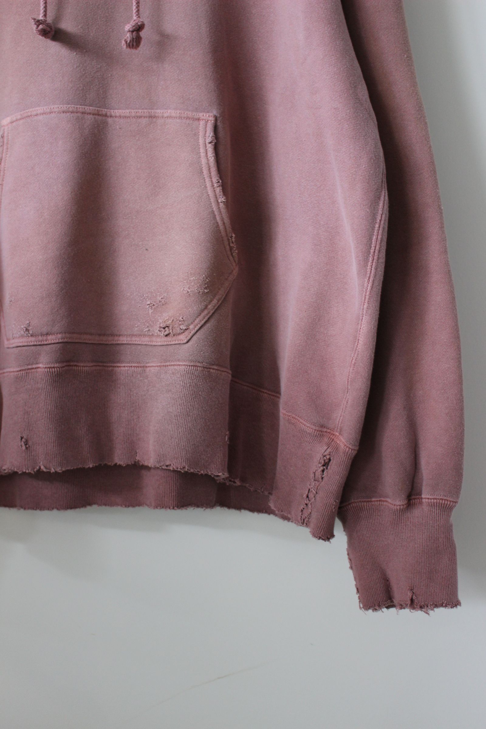 ANCELLM - DYED DAMAGE HOODIE/D.PINK | NapsNote