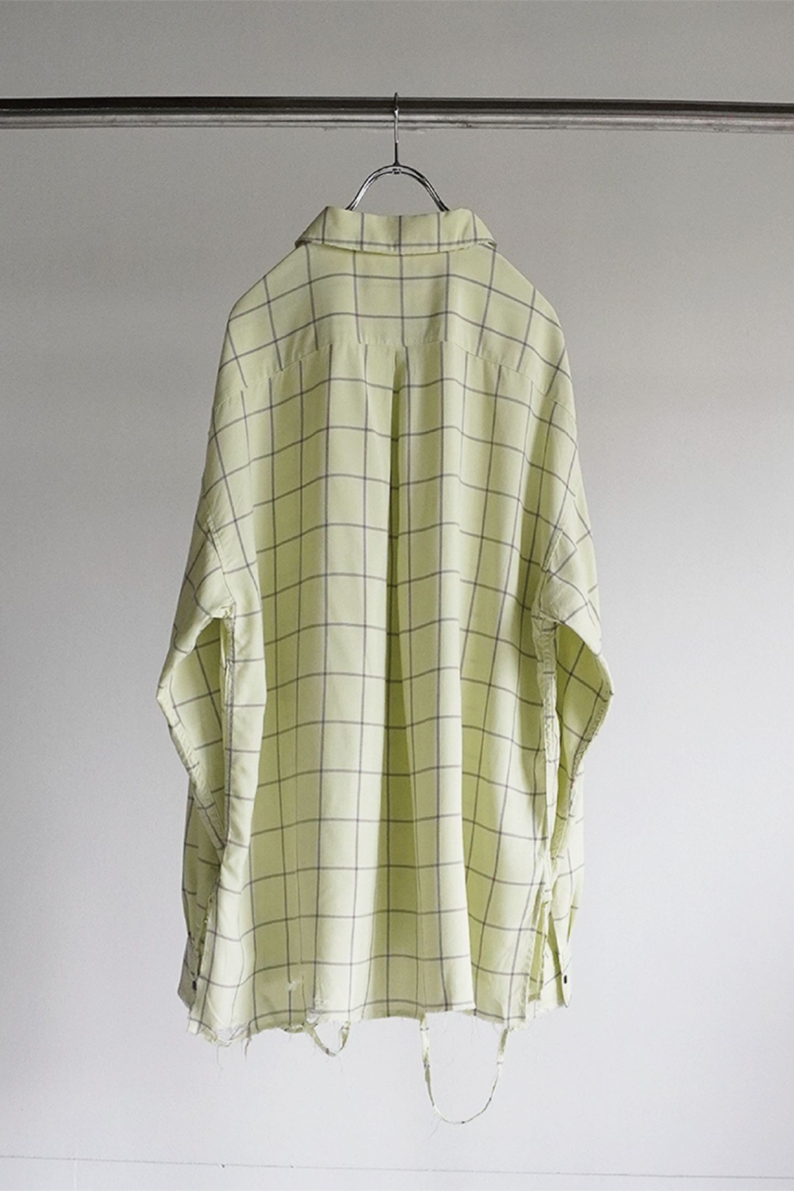 RAYON CHECK CRASH LS SHIRT | MINT | シャツ
