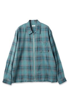 OMBRE CHECK ZIP SHIRT | GREEN | ジップシャツ