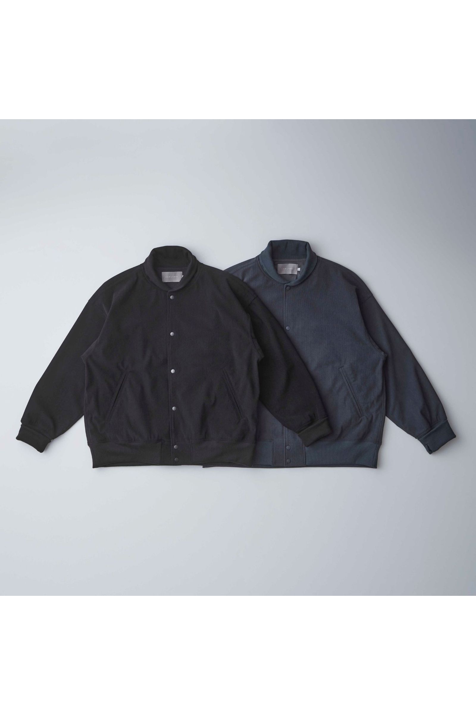 TRICOT CORDUROY VARSITY JACKET/BLACK