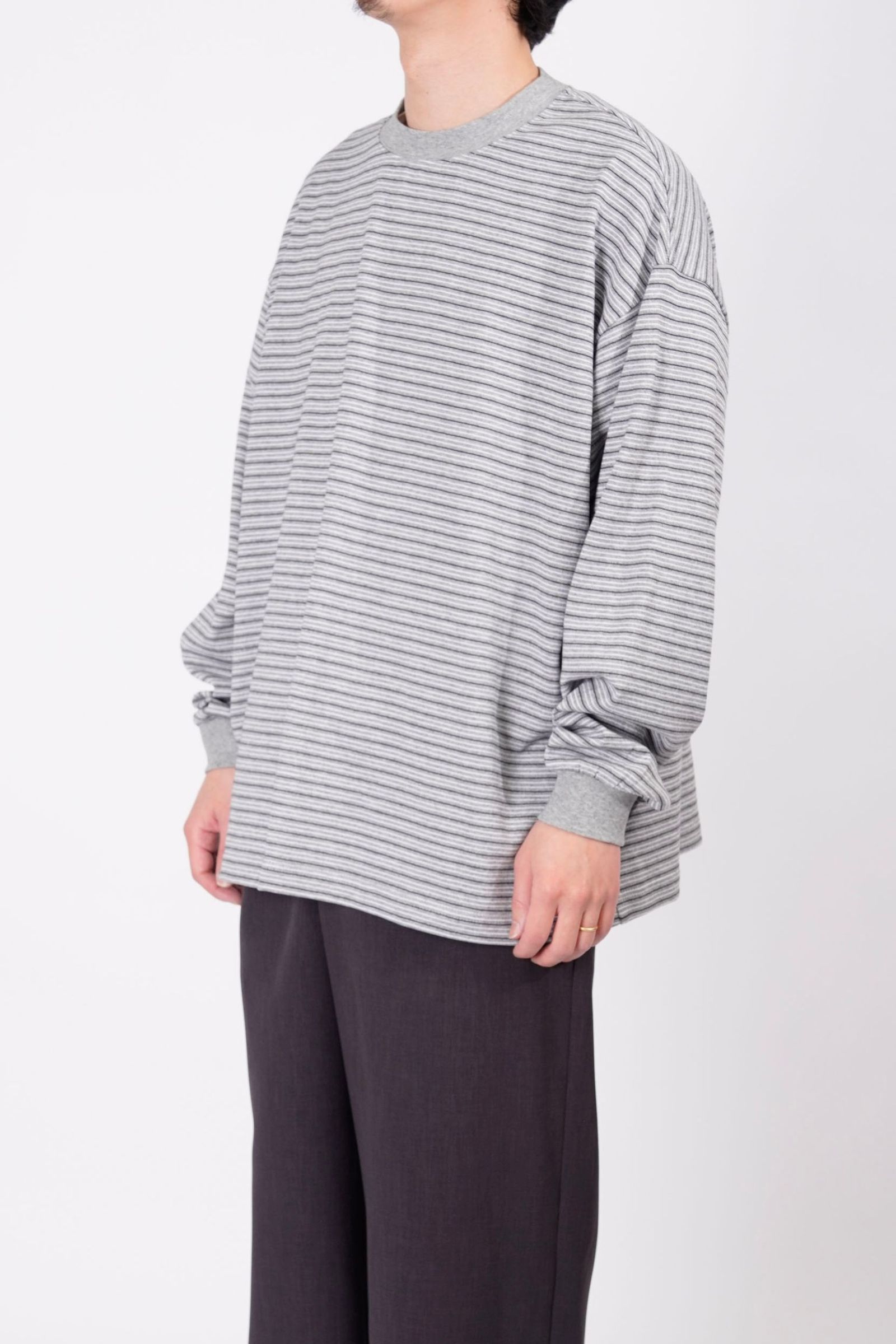 EVCON - BORDER WIDE L/S T-SHIRT | GRAY | カットソー | NapsNote