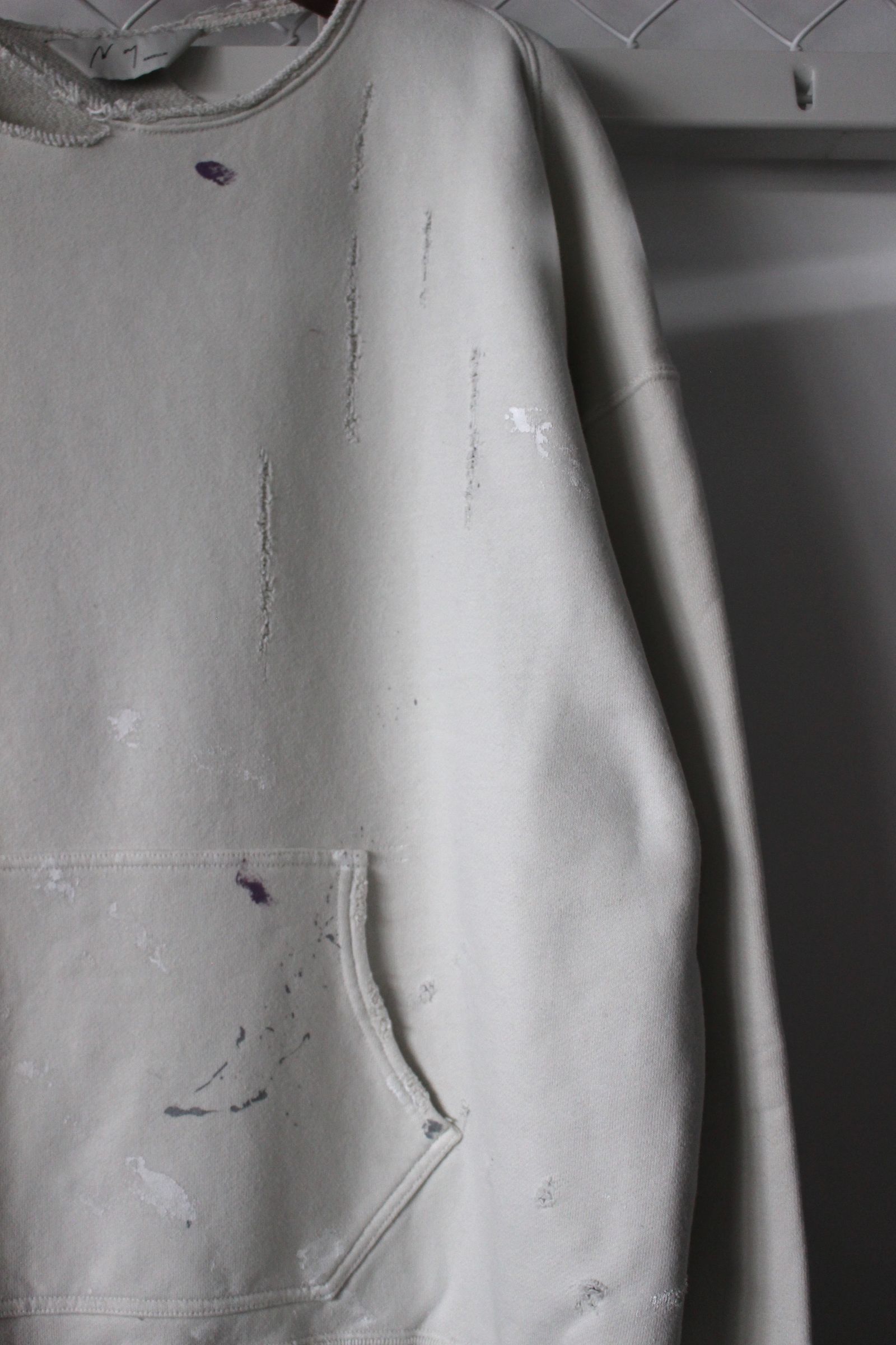 ANCELLM - HOODIE CUTOFF CRASH SWEAT SHIRT/WHITE | NapsNote