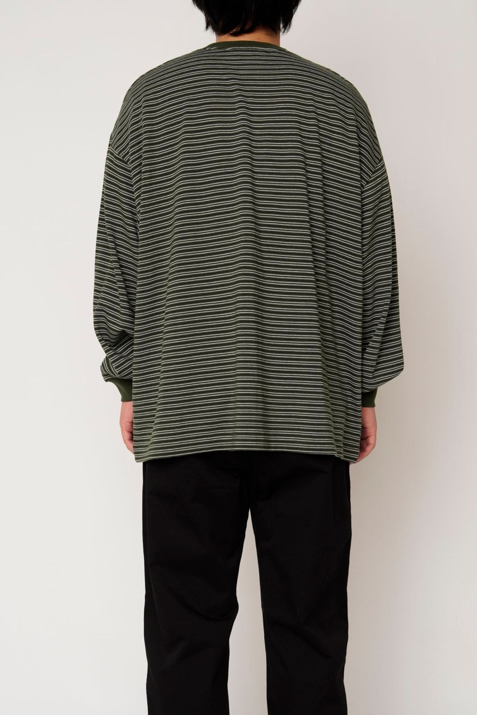BORDER WIDE L/S T-SHIRT | GREEN | カットソー