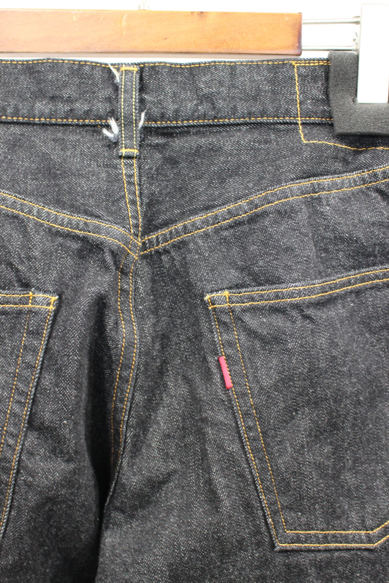 40'S MIL BAGGY ZIPPED SHUTTLE DENIM TROUSERS/BLACK