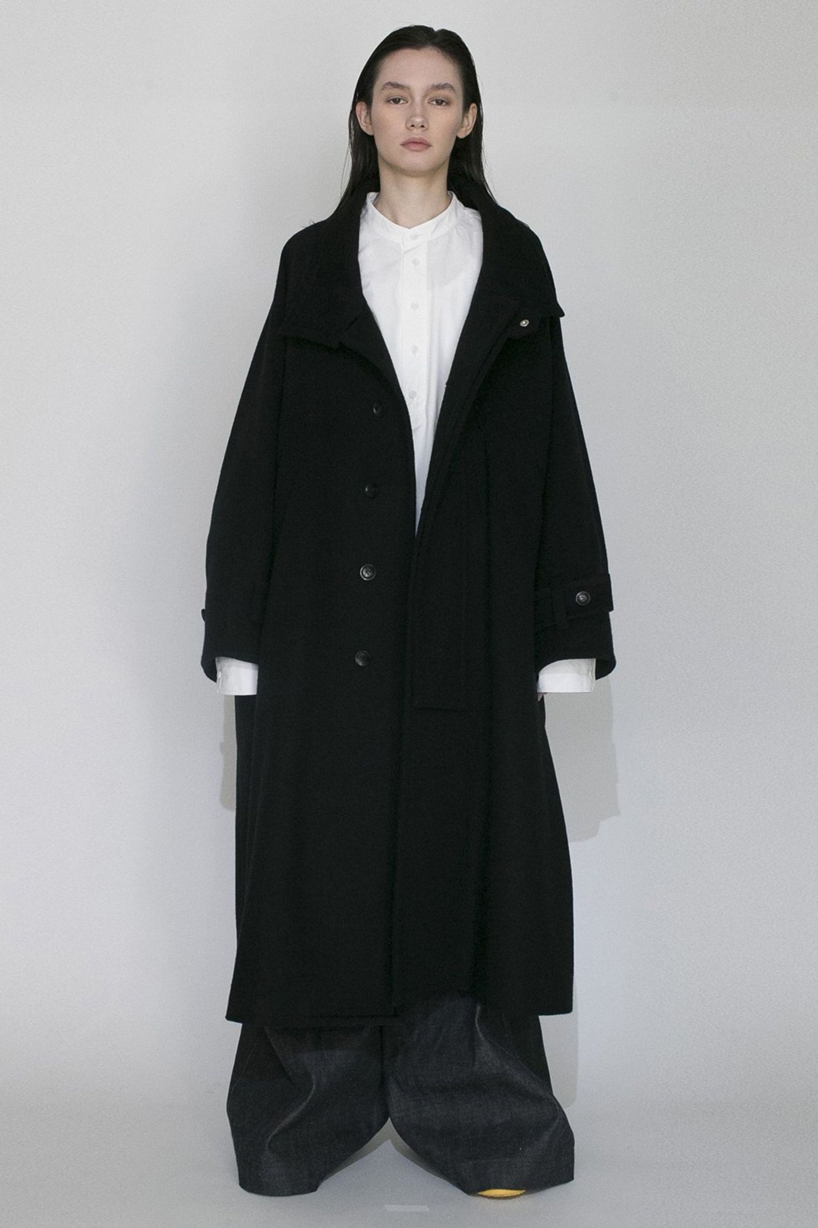 VOAAOV - S100 WOOL BEAVER Stand Collar Long Coat/ロング