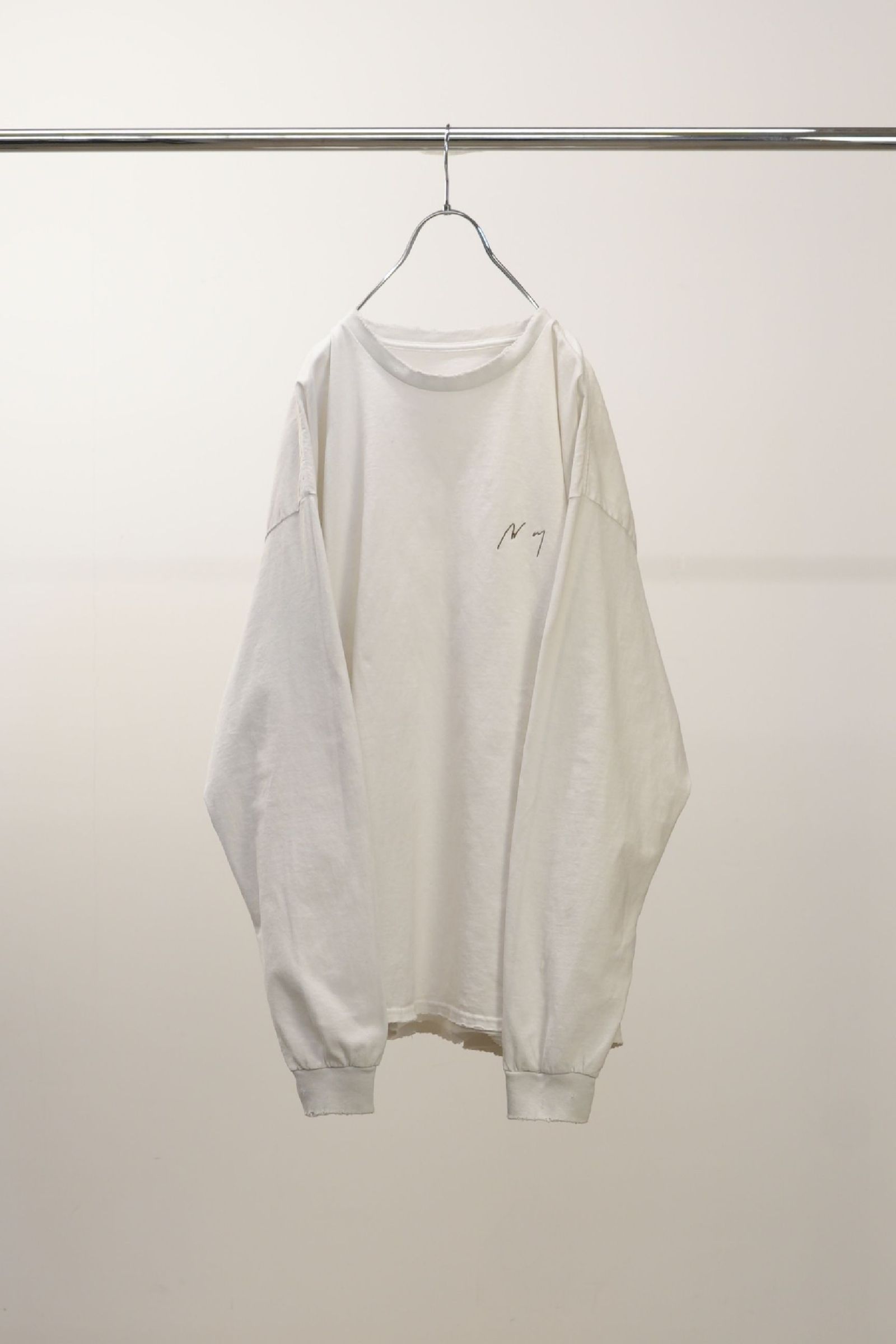 [ラスト1点] EMBROIDERY DYED LS T-SHIRT | WHITE | カットソー