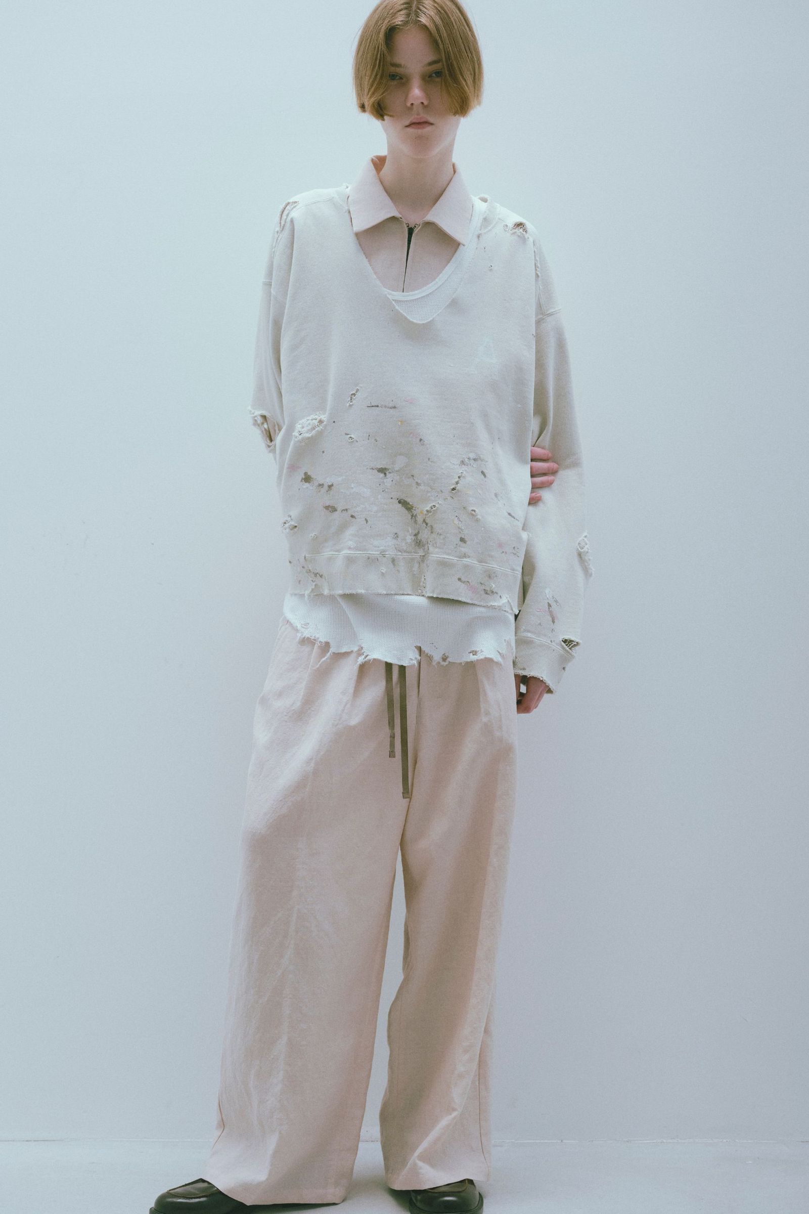 トップス 25ss HARD CRASH SWEAT SHIRT(OFF WHITE) ANCELLM - HARD CRASH SWEAT SHIRT | COELACANTH アンセルム正規