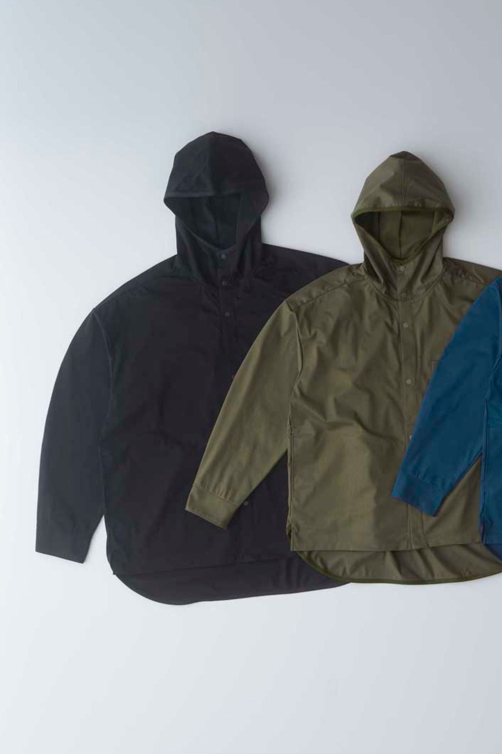 WARP KNIT HOODED SHIRT JACKET/BLACK
