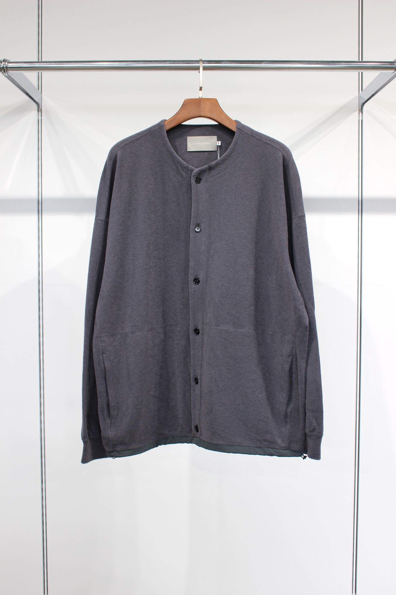 WOOL FLEECE CARDIGAN/MID GRAY