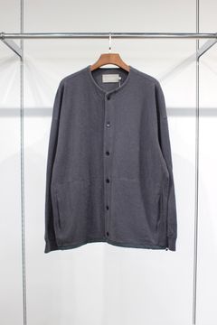 WOOL FLEECE CARDIGAN/MID GRAY