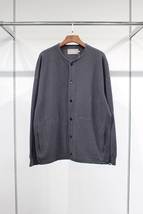 WOOL FLEECE CARDIGAN/MID GRAY