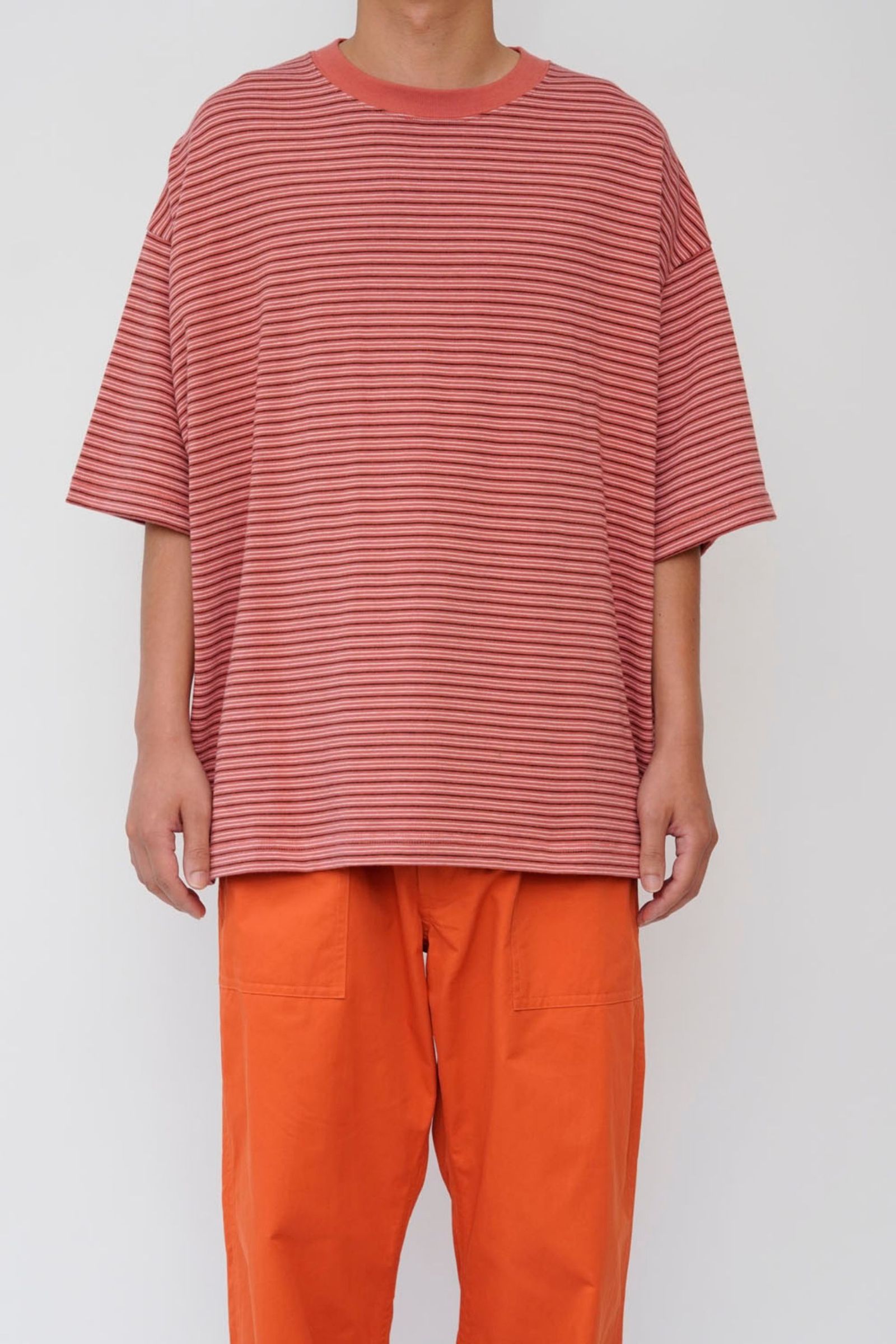 BORDER WIDE S/S T-SHIRT | RED | Tシャツ