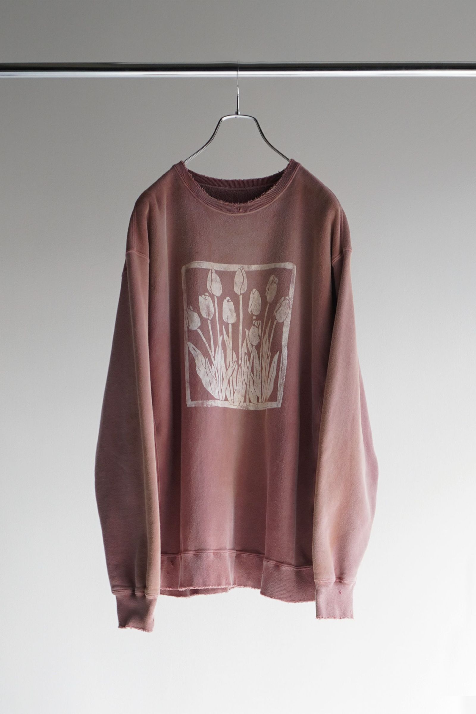 アンセルムANCELLM DYED DAMEGE FLOWER SWEAT SHIRT - tntlawgroup.com