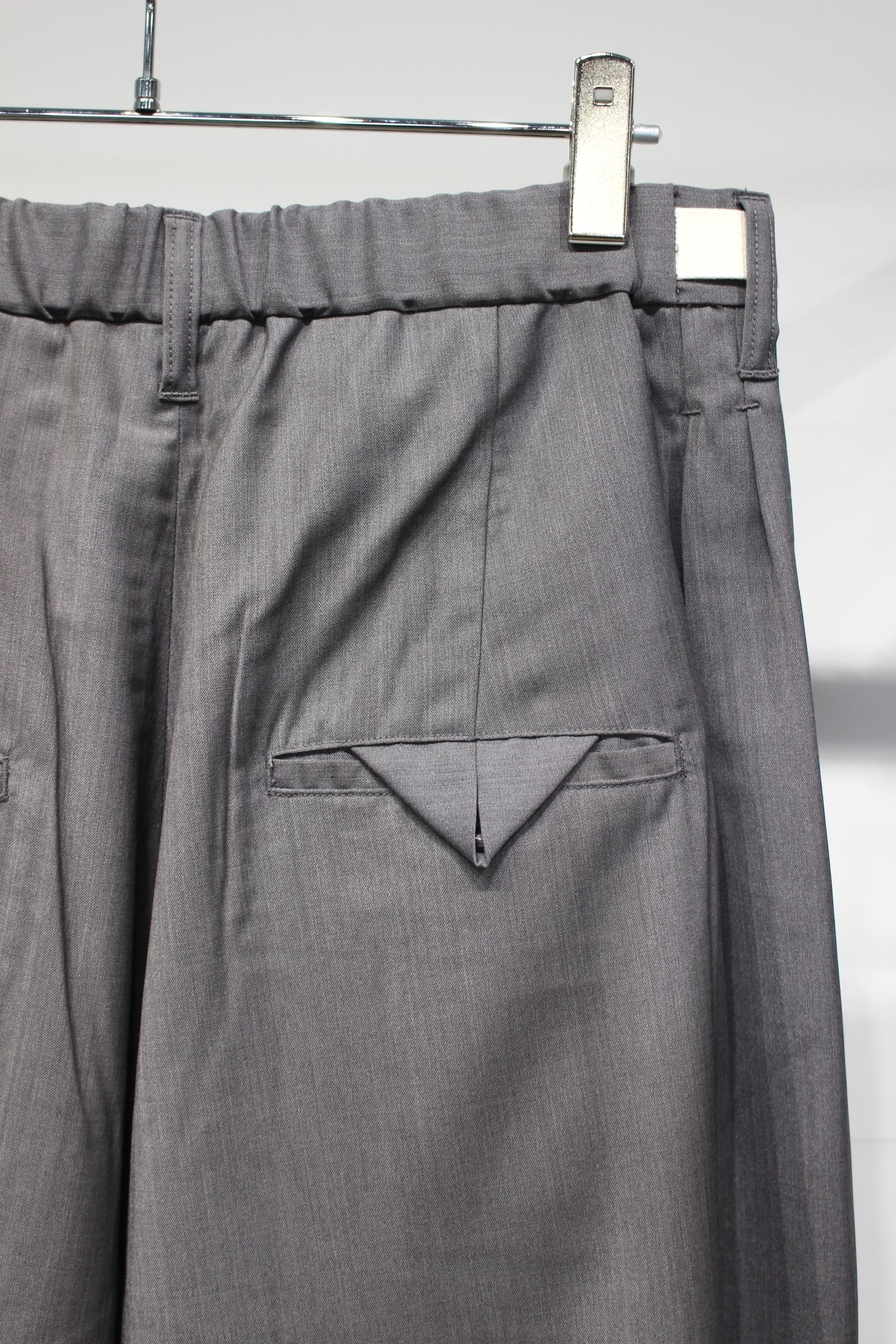 [ラスト1点] BELTED WOOL SLACKS | GRAY | スラックス