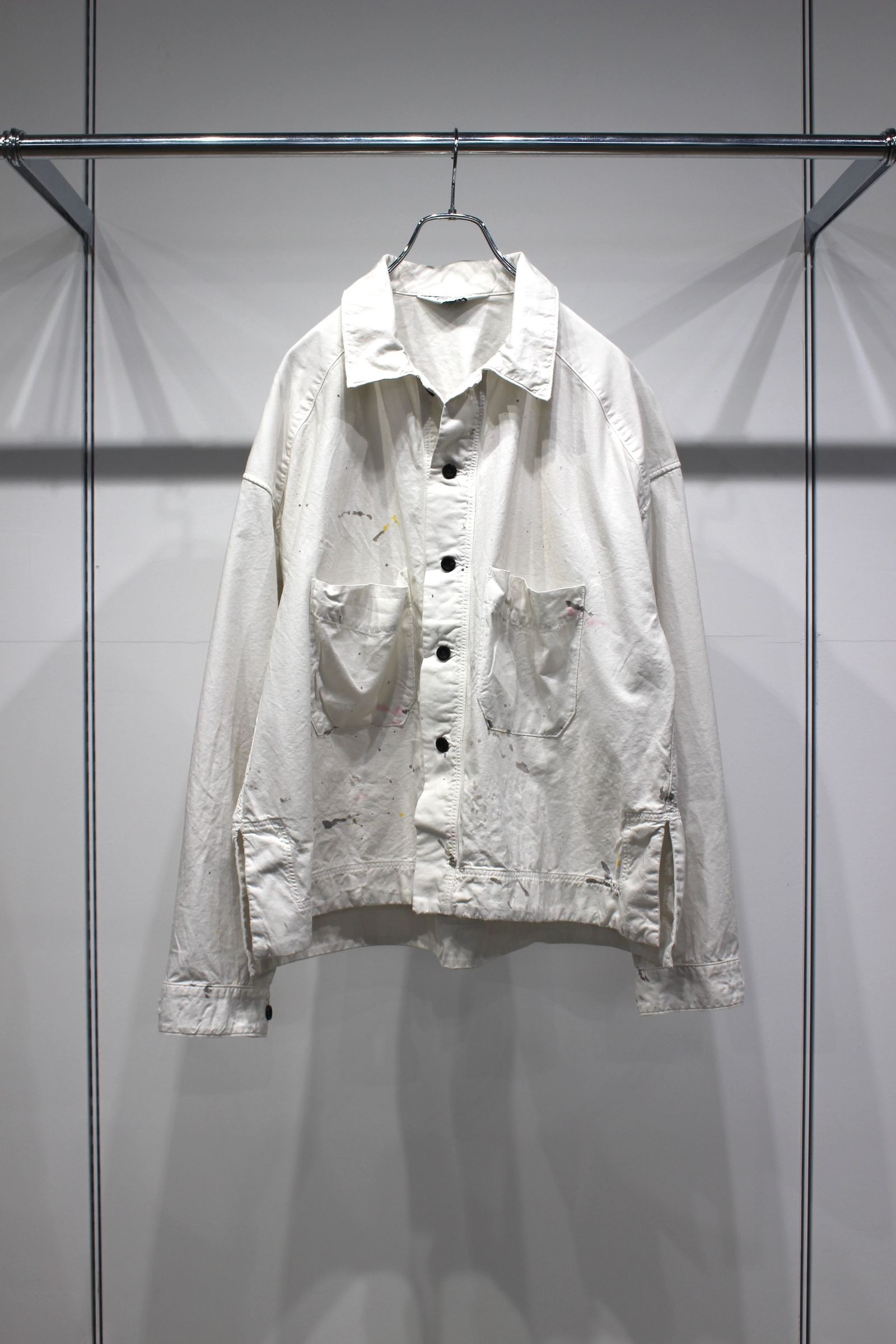年末のプロモーション ANCELLM - CHAMBRAY SHIRT JACKET | WHITE | シャンブレーシャツ ジャケット・アウター