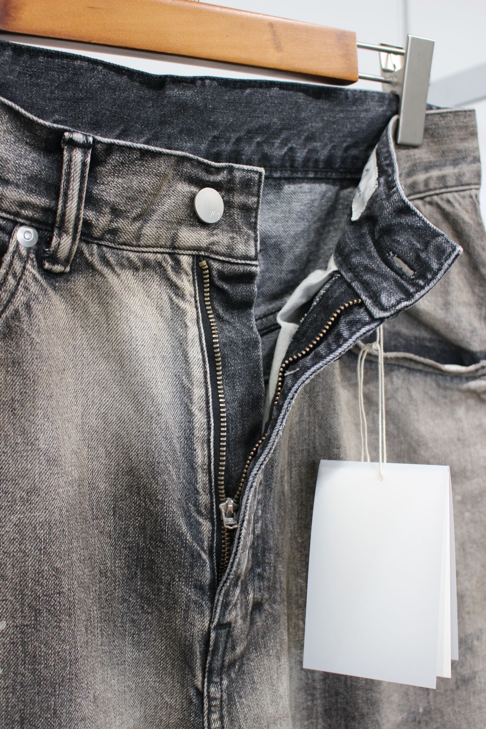 ANCELLM - USED STRAIGHT 5P DENIM PANTS | BLACK | デニム