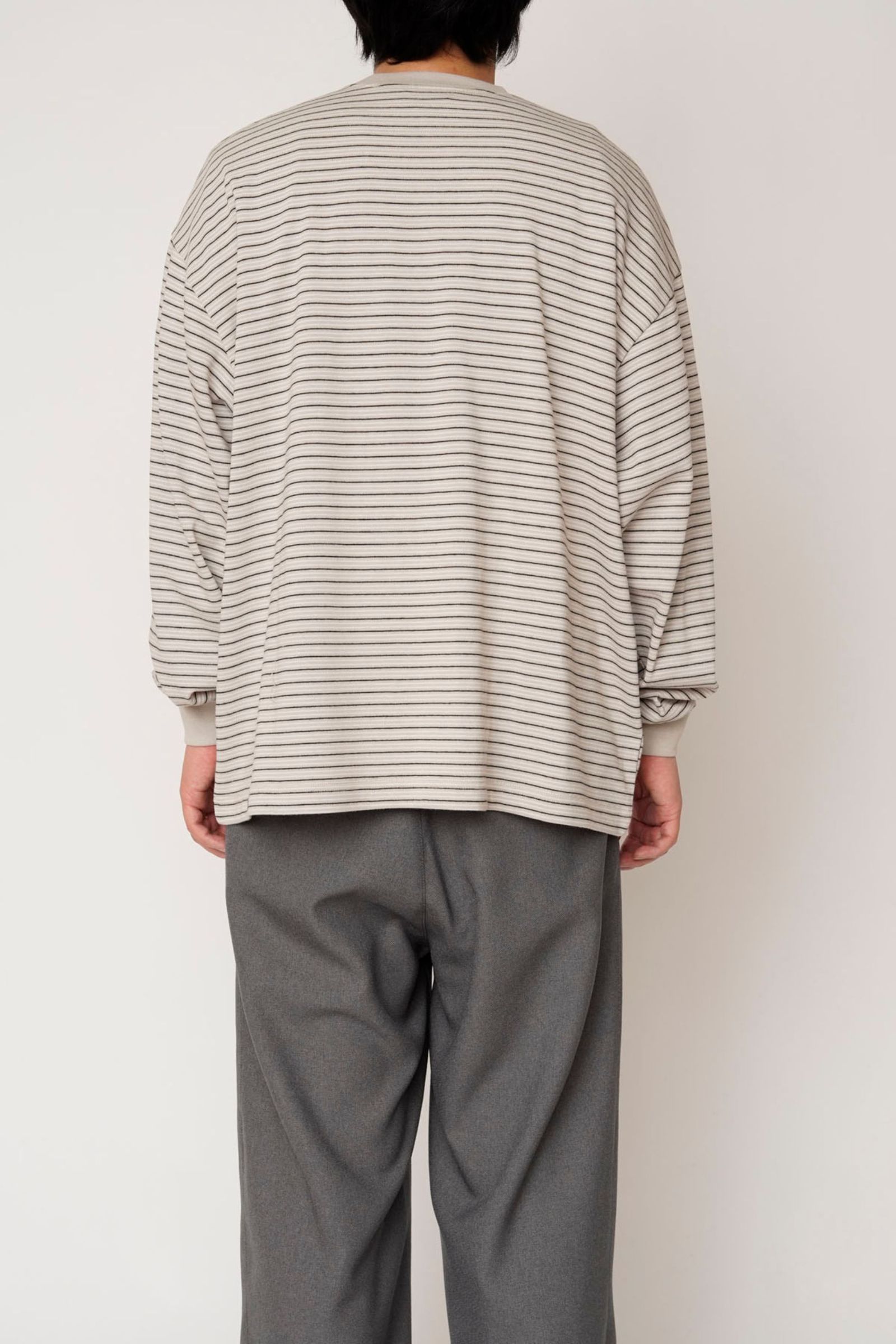 BORDER WIDE L/S T-SHIRT | L.BEIGE | カットソー