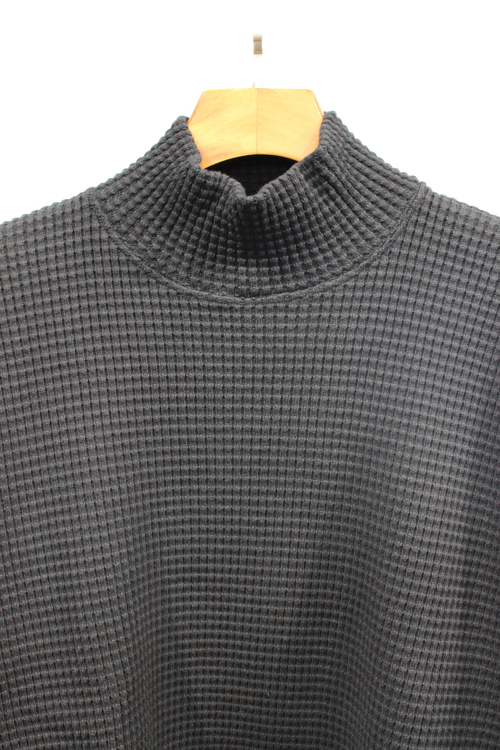ALBERT MOC SWEATER | BLACK | ワッフルカットソー