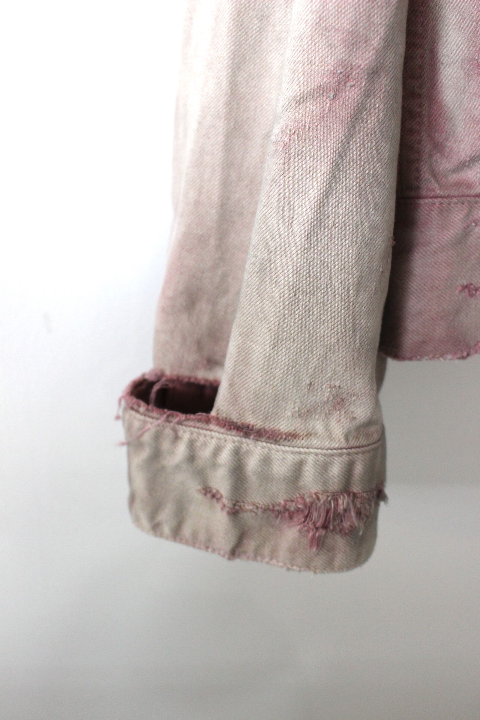 DAMEGE DENIM JACKET type-2/D.PINK