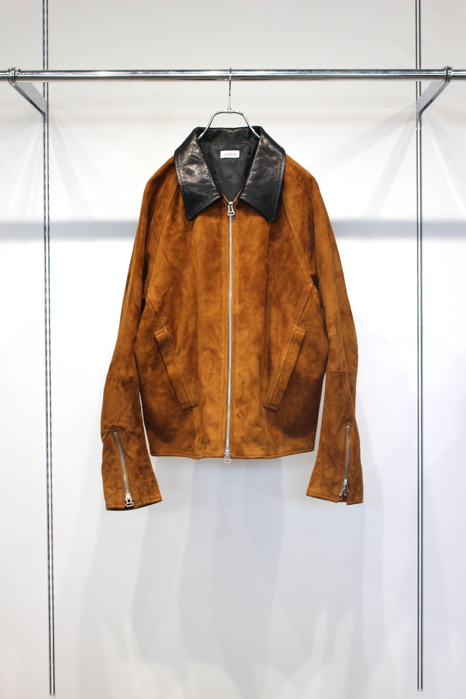 NUBUCK DRAPING LEATHER JACKET | BROWN | レザージャケット
