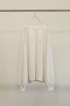 EMBROIDERY DYED LS T-SHIRT | WHITE | カットソー