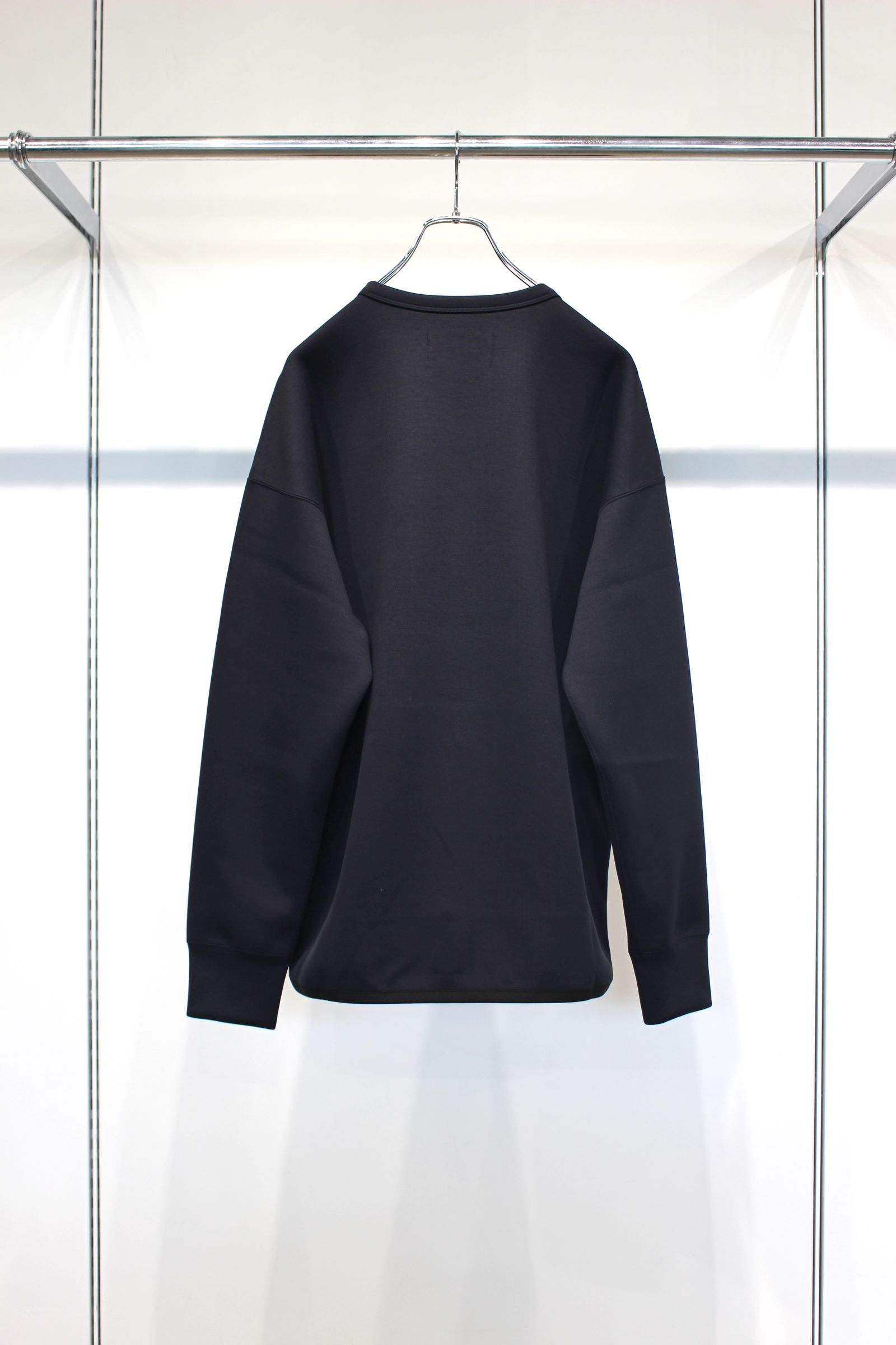 KNIT-COMBI RAYON DOUBLE-KNIT P/O | NAVY | クルーネックプルオーバー