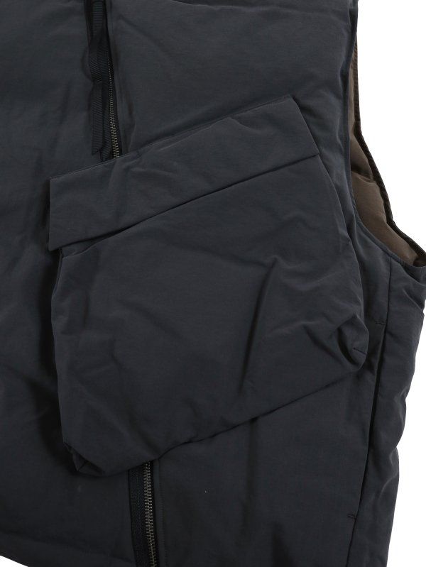 PUFFER VEST/ダウンベスト/ブラック-ブラウン