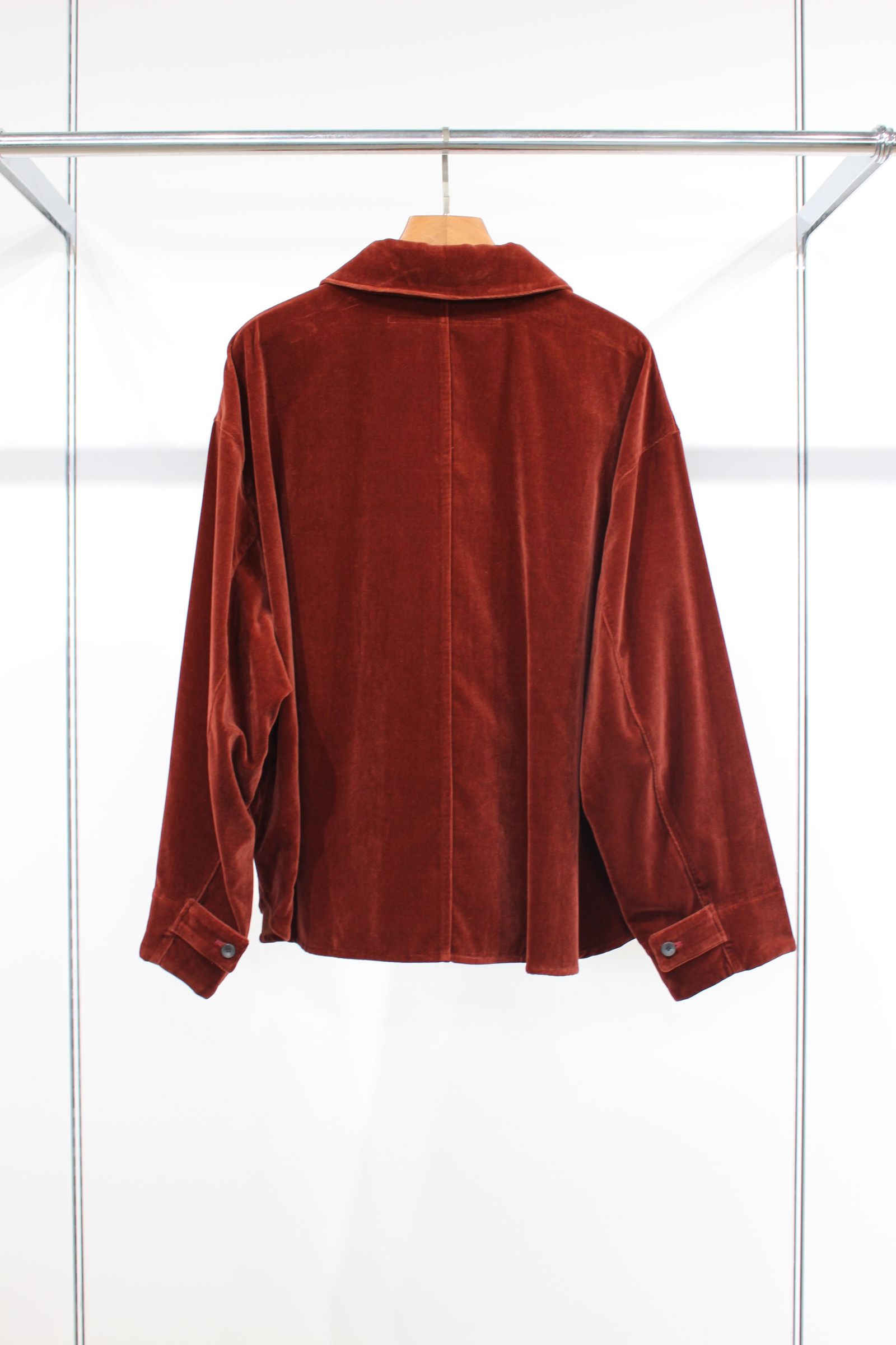 VELVET USED FINISH OVERSIZE SHIRT JACKET/ENJI