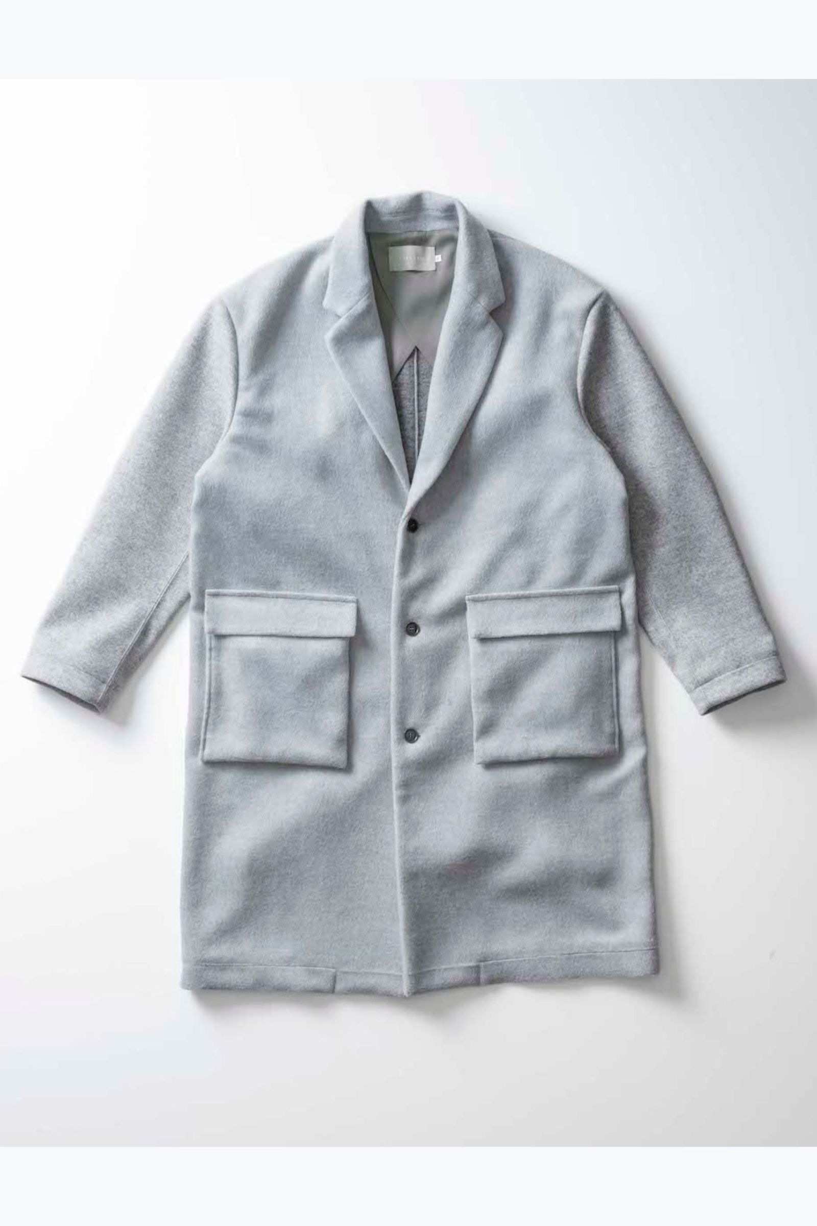 [ラスト1点] FLANNEL-FRONT CHESTER COAT | LT.GRAY | コート