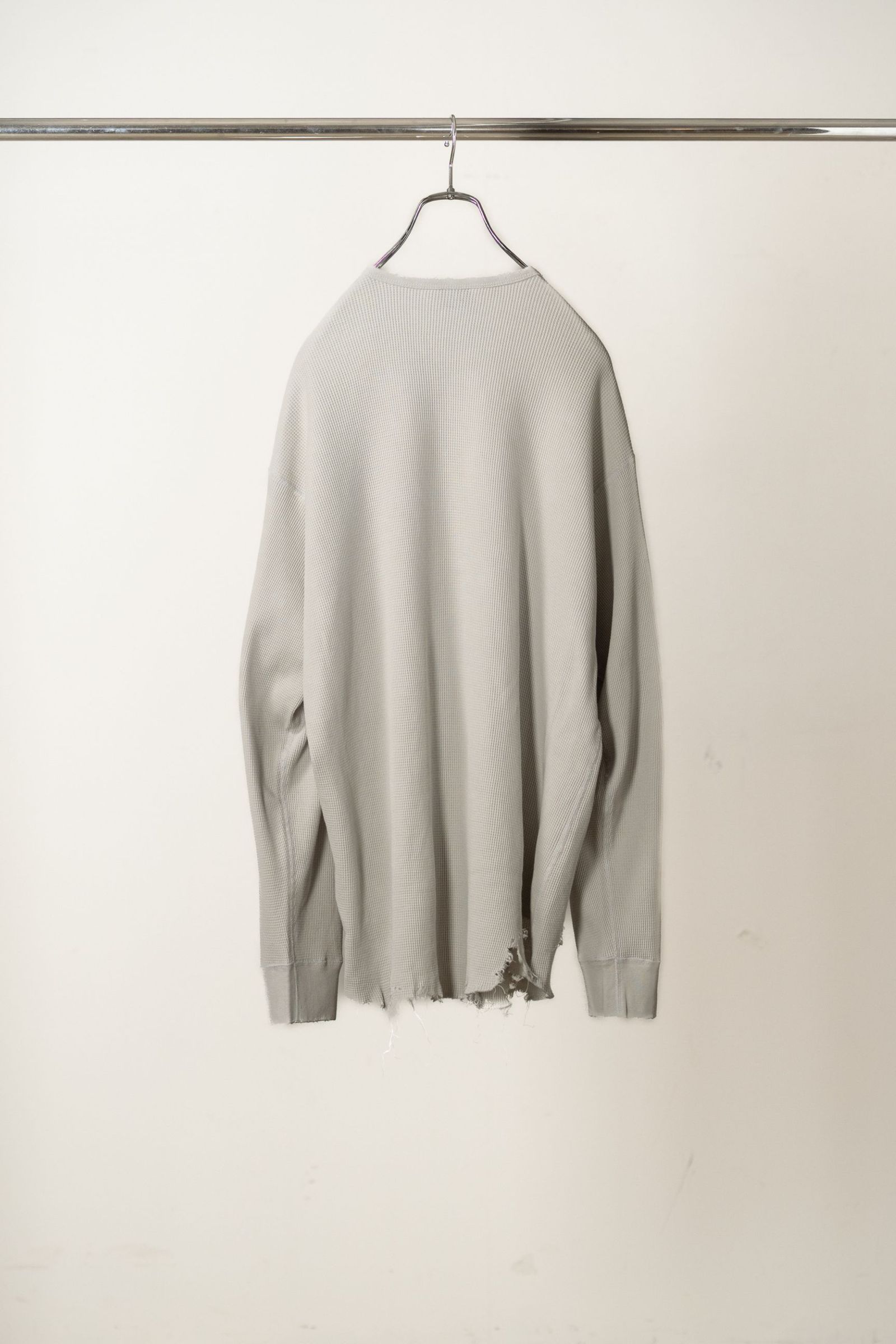 DAMAGE WAFFLE CREW LS | GREIGE | カットソー