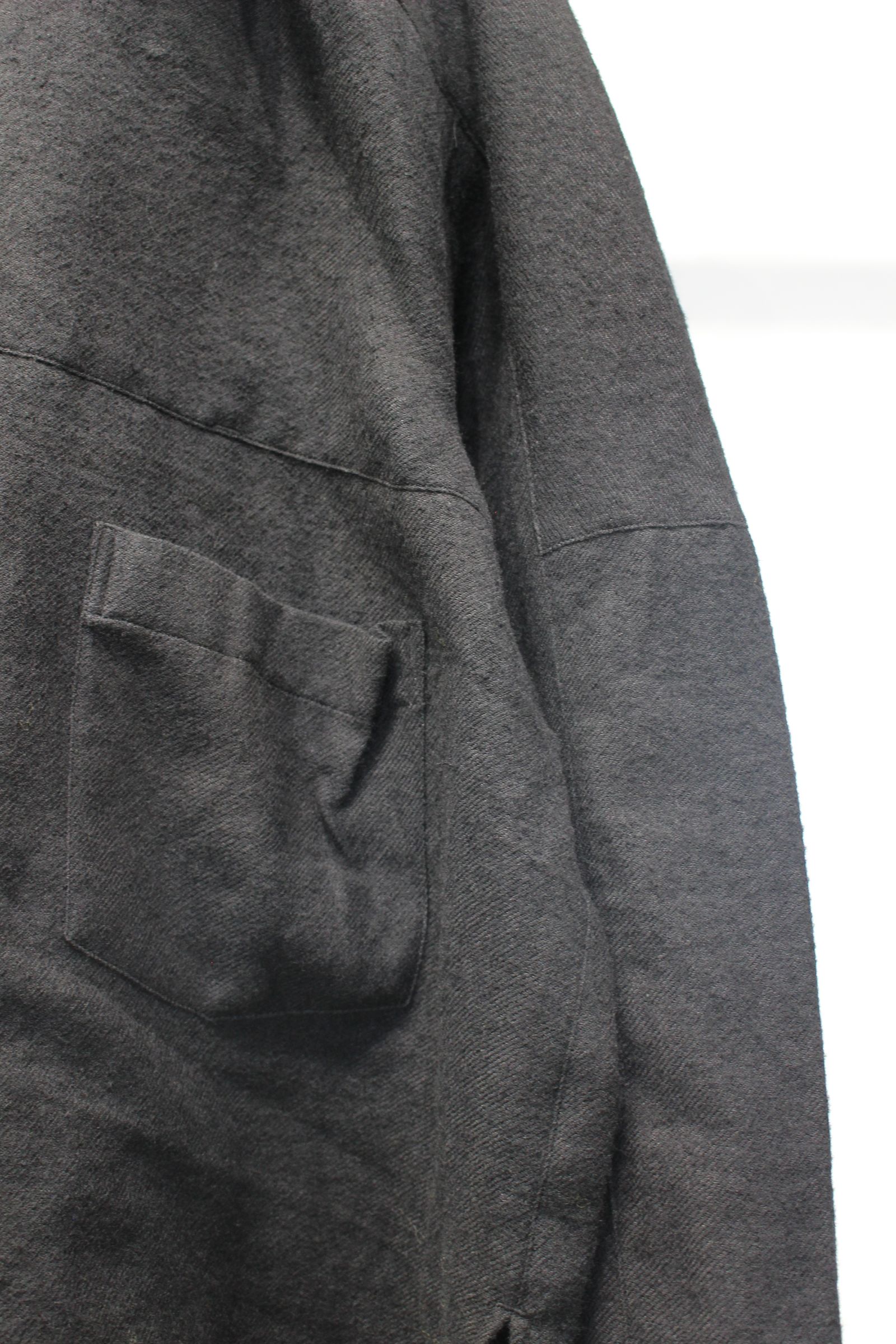 SHRINK WOOL SHORT ZIPUP SHIRT JACKET | BLACK | ショートジャケット