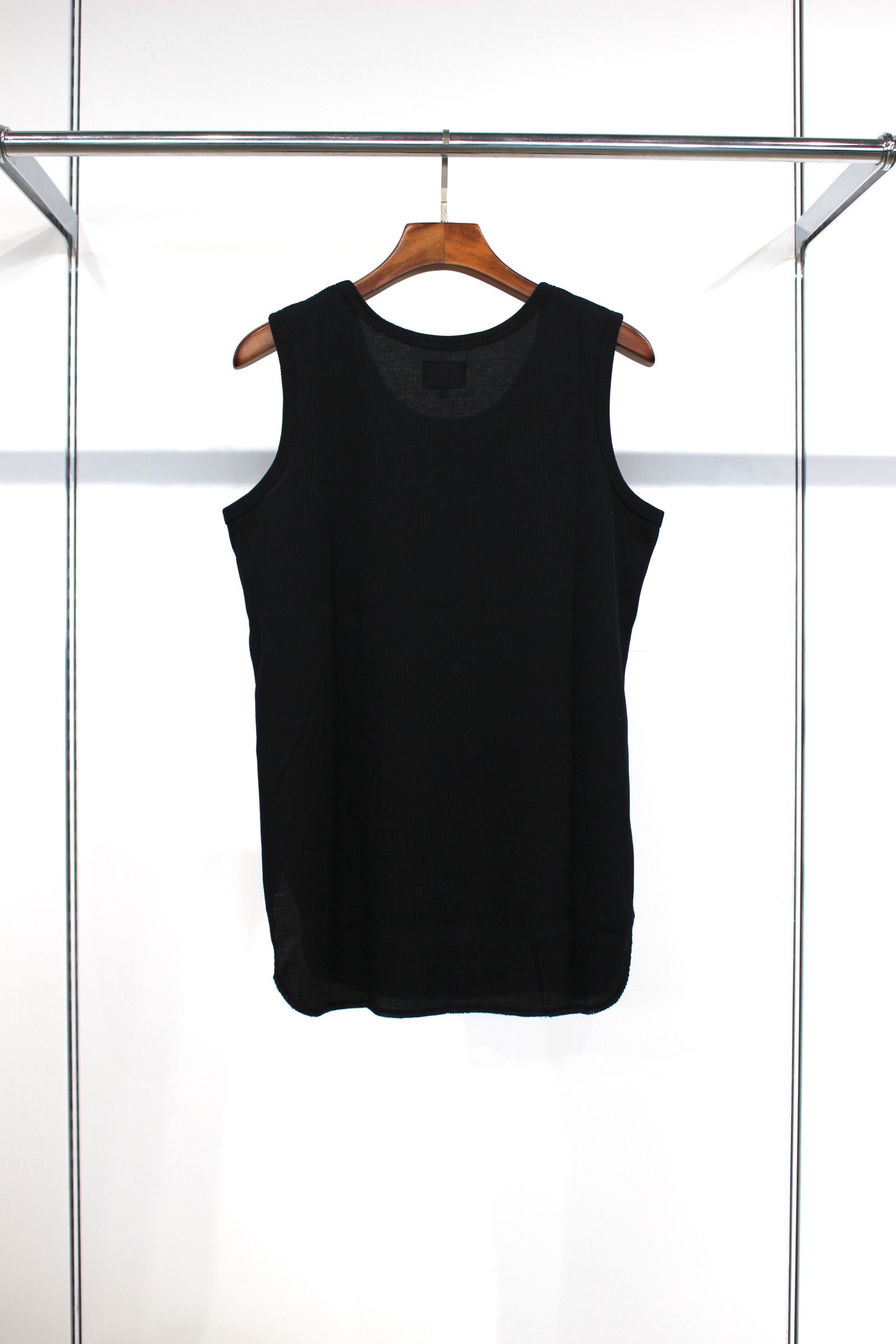 RECYCLED WAFFLE TANK/BLACK