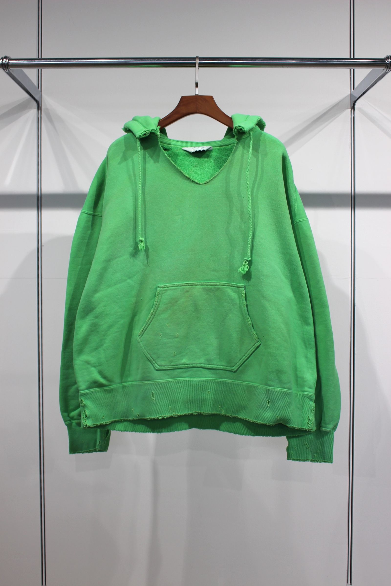 ANCELLM - DYED DAMAGE HOODIE/PISTACHIO | NapsNote