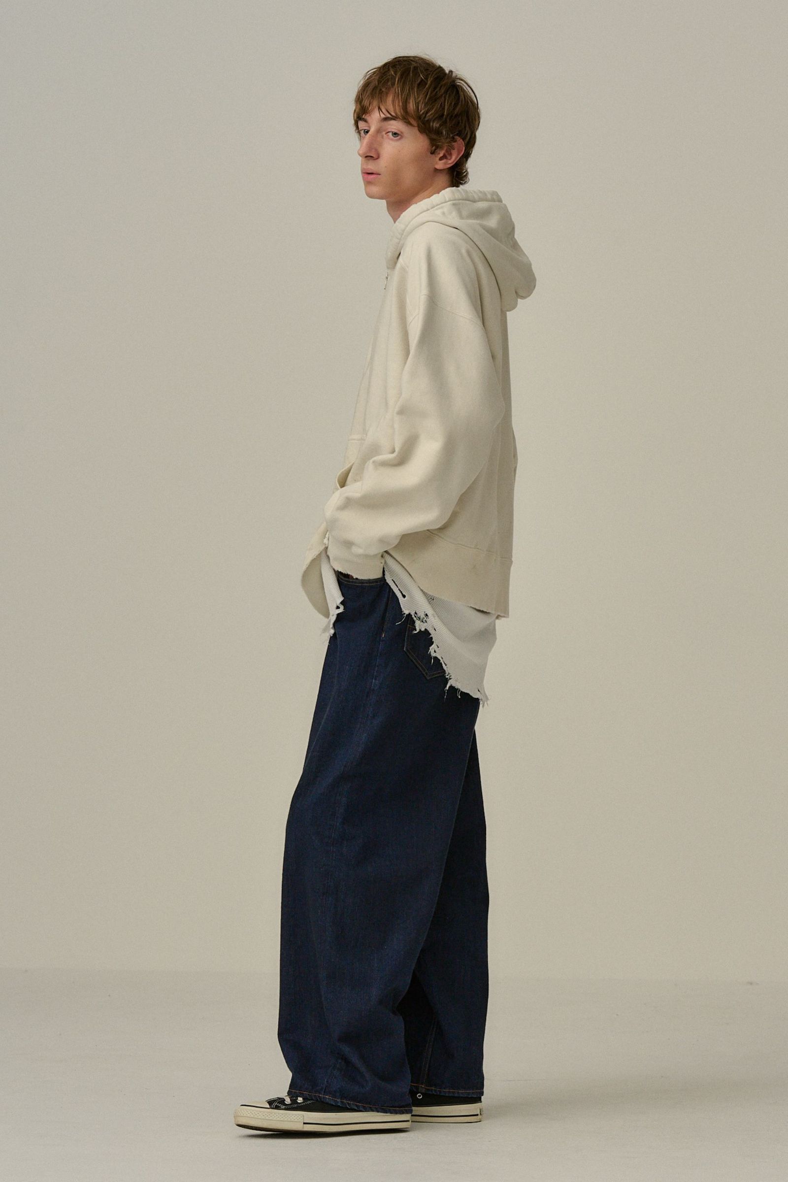 HALF ZIP HOODIE | GRAY | フーディー