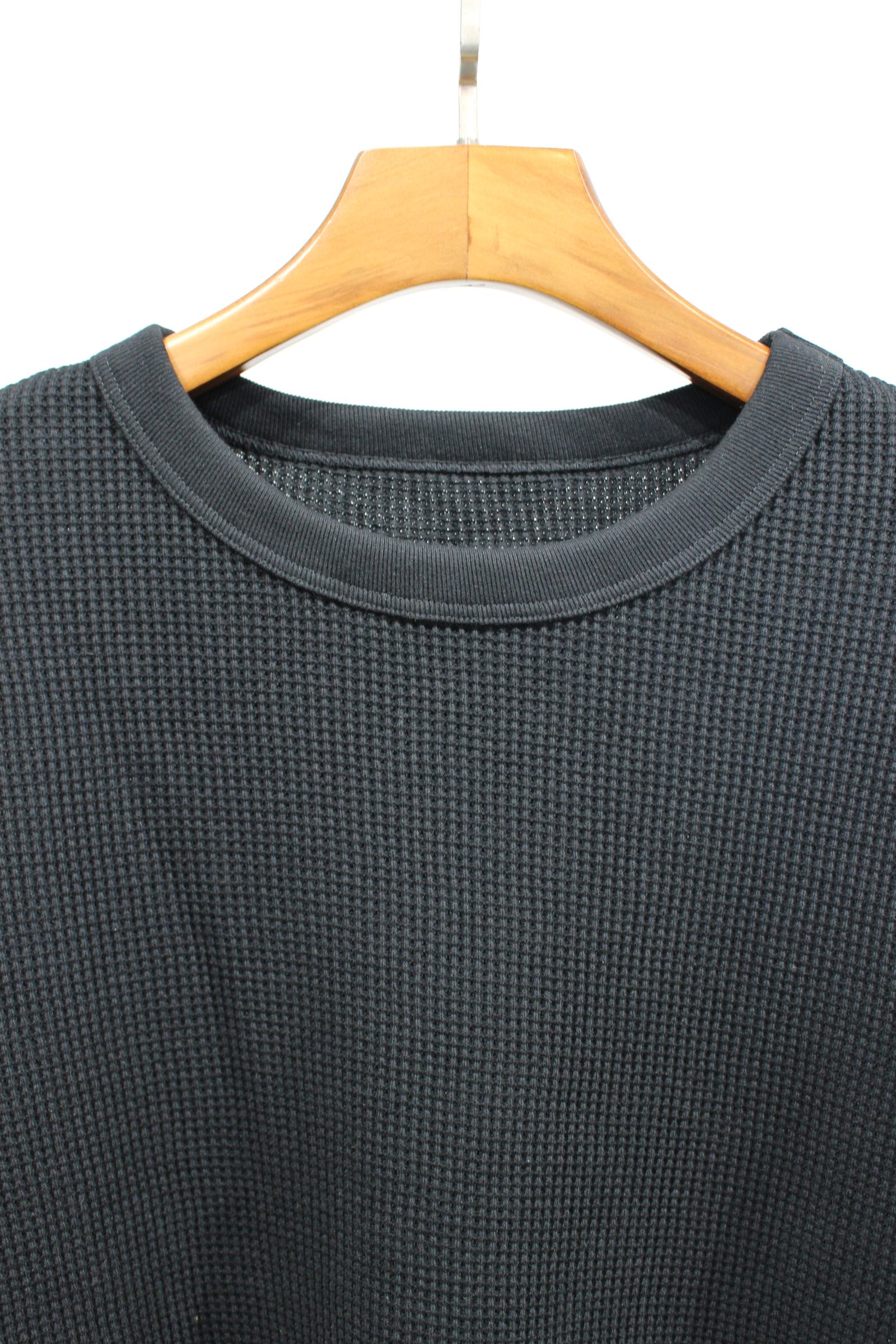 WAFFLE OVERSIZED T-SHIRT | BLACK | カットソー