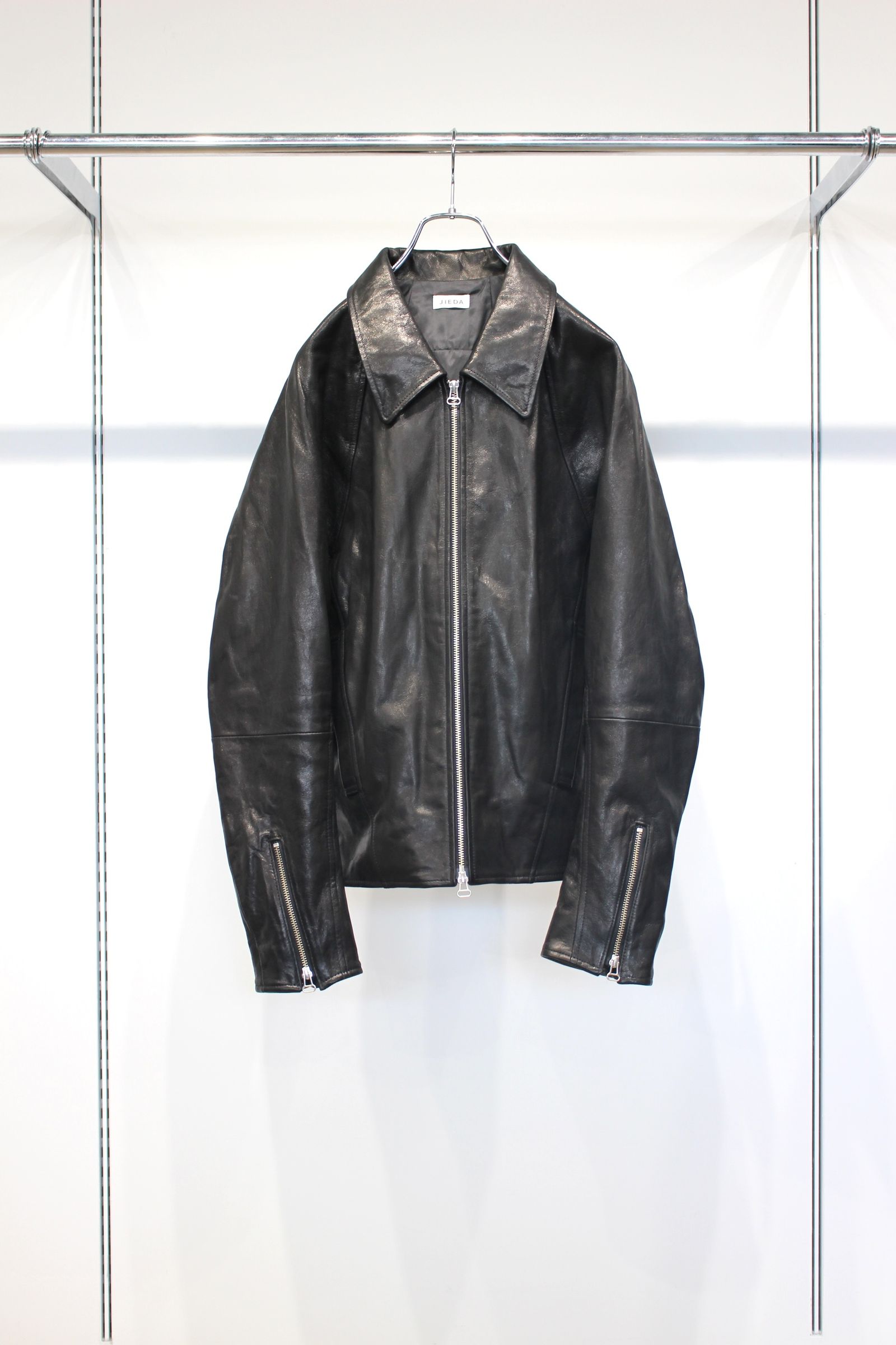 DRAPING LEATHER JACKET | BLACK | レザージャケット