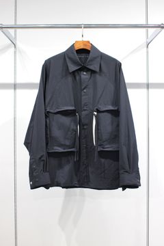 NYLON TAFFETA BIG RAGLAN SHIRT | BLACK | シャツ