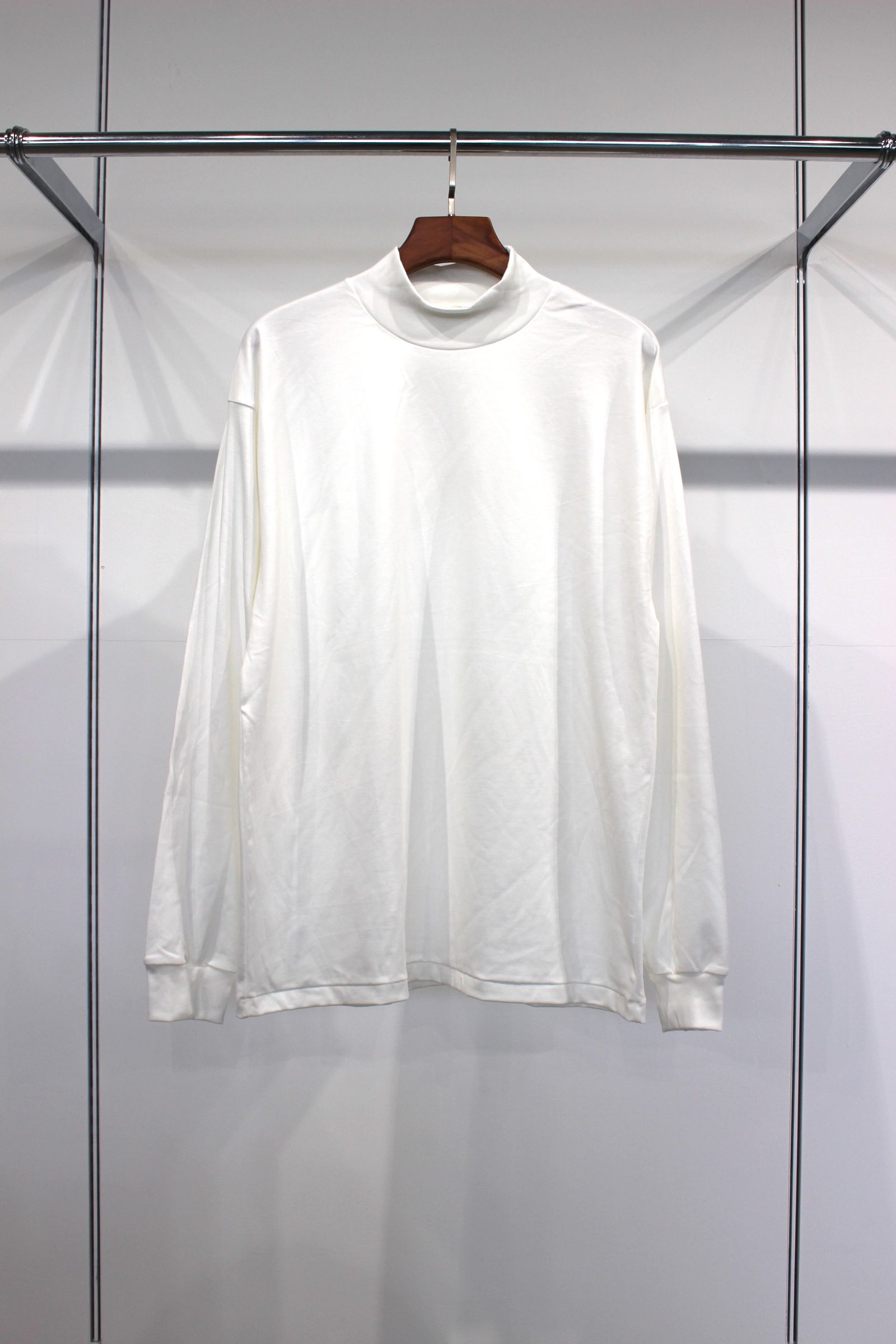 1ST PICKED SUVIN HIGH NECK L/S TEE/WHITE