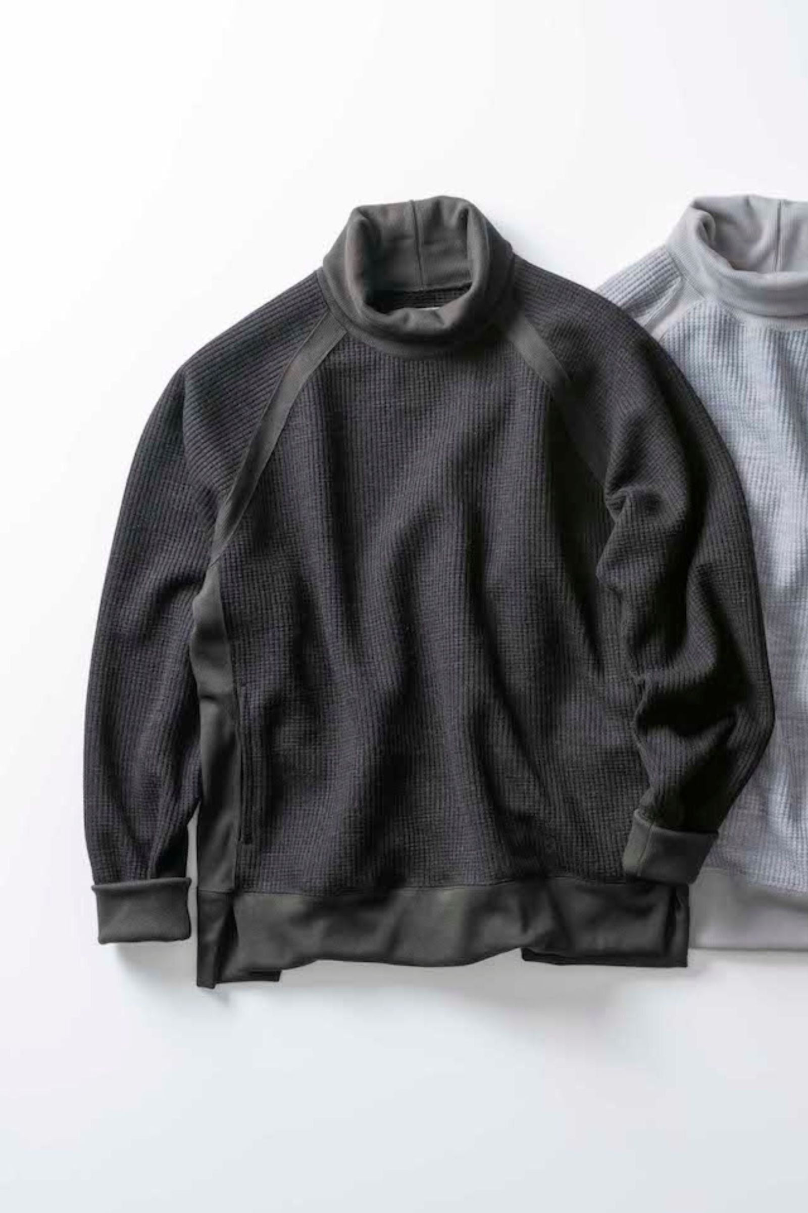 WAFFLE KNIT TURTLENECK P/O/D.NAVY