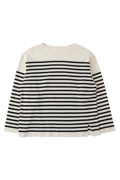 MILAN RIB BOAT NECK BORDER KNIT - 14G Compact Yarn -/ミラノリブニット