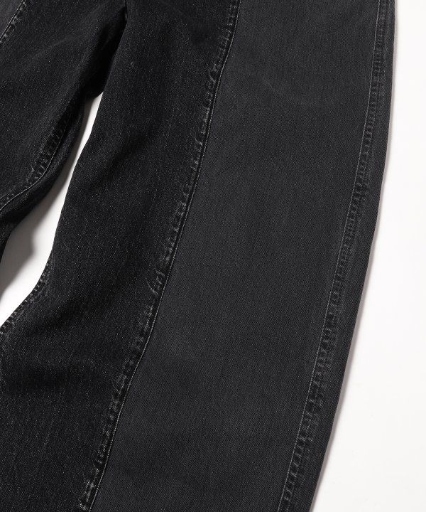 SWITCHING ZIP DENIM PANTS/デニムパンツ/ブラック
