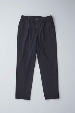 DENIM 1TUCK EZ TAPERED SLACKS -overdyed- | BLACK | ニットデニム