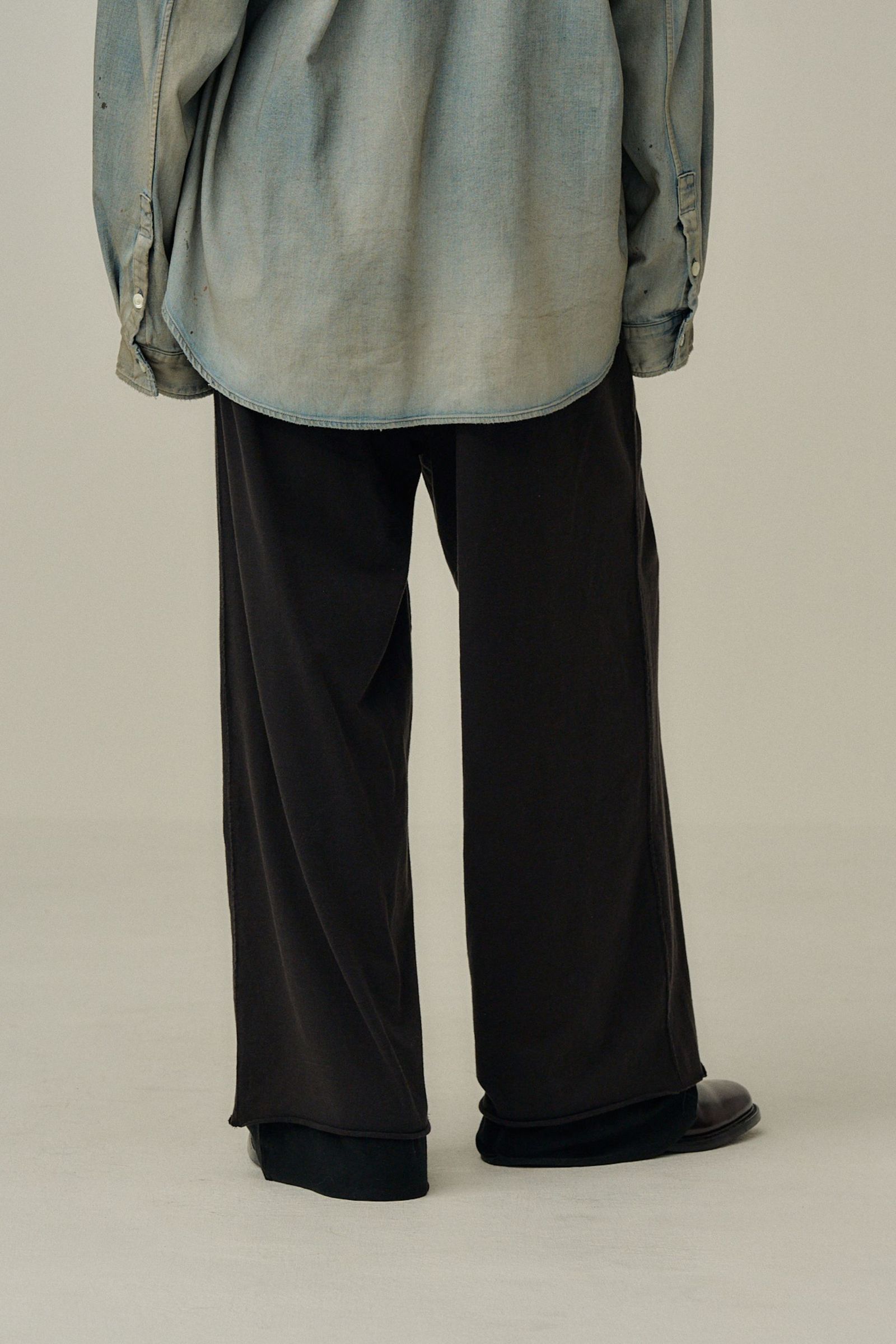 [ラスト1点] DRAPE WIDE EASY CUT SLACKS | BLACK | スラックス