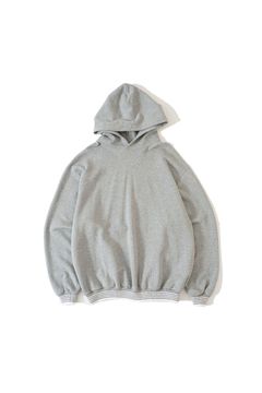 BORDER RIB SWEAT HOODIE | GRAY | パーカー