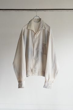 MELANGE SHORT CRASH SHIRT JACKET/WHITE