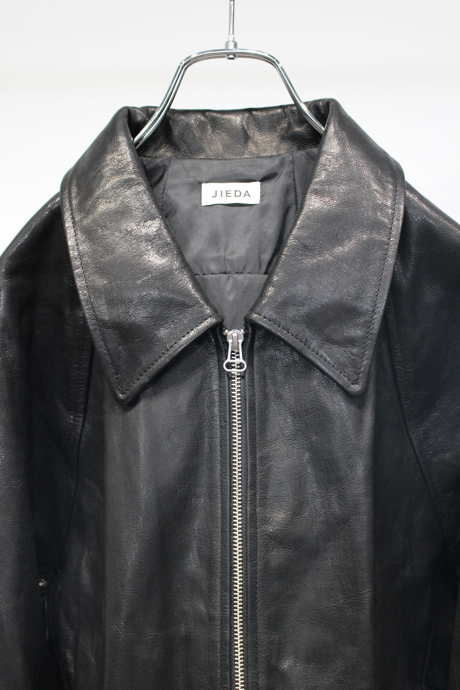 DRAPING LEATHER JACKET | BLACK | レザージャケット