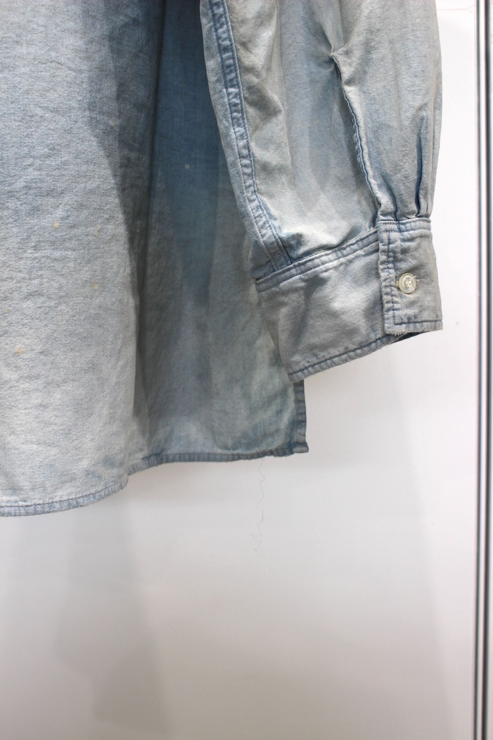 ANCELLM - AGING CHAMBRAY SHIRT | BLACK | シャンブレーシャツ ANCELLM - AGING CHAMBRAY SHIRT | BLACK | シャンブレーシャツ