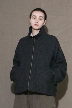 GEELONG LAMBS WOOL ZIP BLOUSON/BLACK